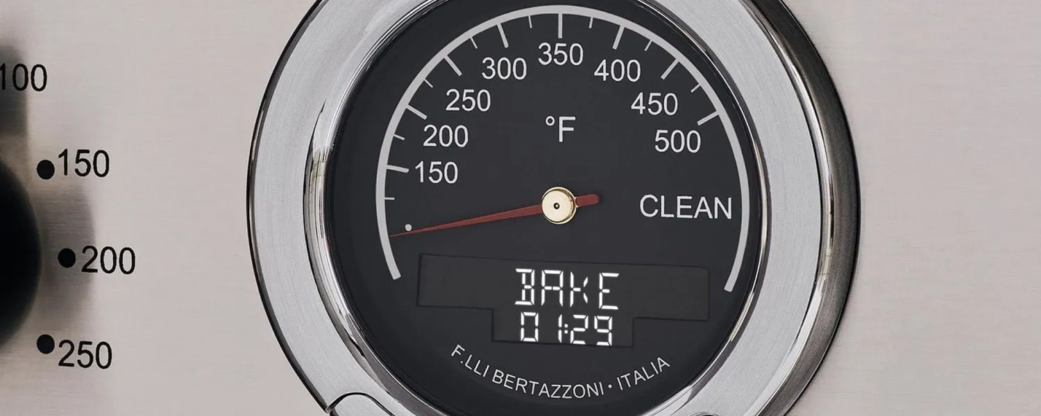 Bertazzoni PROF486GDFSBIT 48 Inch Dual Fuel Range, 6 Brass Burners And Griddle , Electric Self Clean Oven Bianco