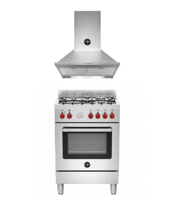 Bertazzoni RI64C61BX/XR/XB 60 4-burners electric oven   KPL60PLAG1XA 60 cm wallmount hood