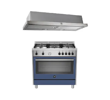 Bertazzoni RIS95C61LBX/XR/XB Free Standing Range Cooker Electric Oven   K90TELXA Telescopic Hood