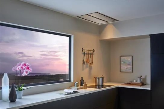Best Range Hoods CC34IQSB Cirrus 43-1/4 Inch Brushed Stainless Steel Ceiling Mounted Range Hood With 800 Max Cfm Iq6 Internal Blower