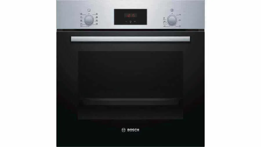 Bosch DHI623GSG 60 cm Built-In Stainless Steel Slimline Hood PKF375CA2E Domino electric Induction hob 30 cm Black, surface mount with frame HBF114BR0K 60cm Built-in Stainless Steel Oven