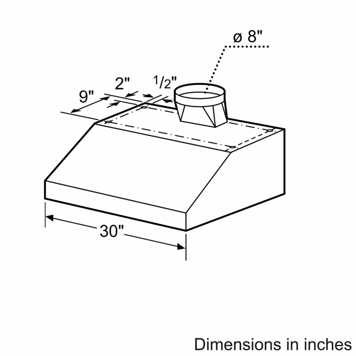 Bosch DPH30652UC 800 Series, 30" Under-Cabinet Wall Hood, 600 Cfm