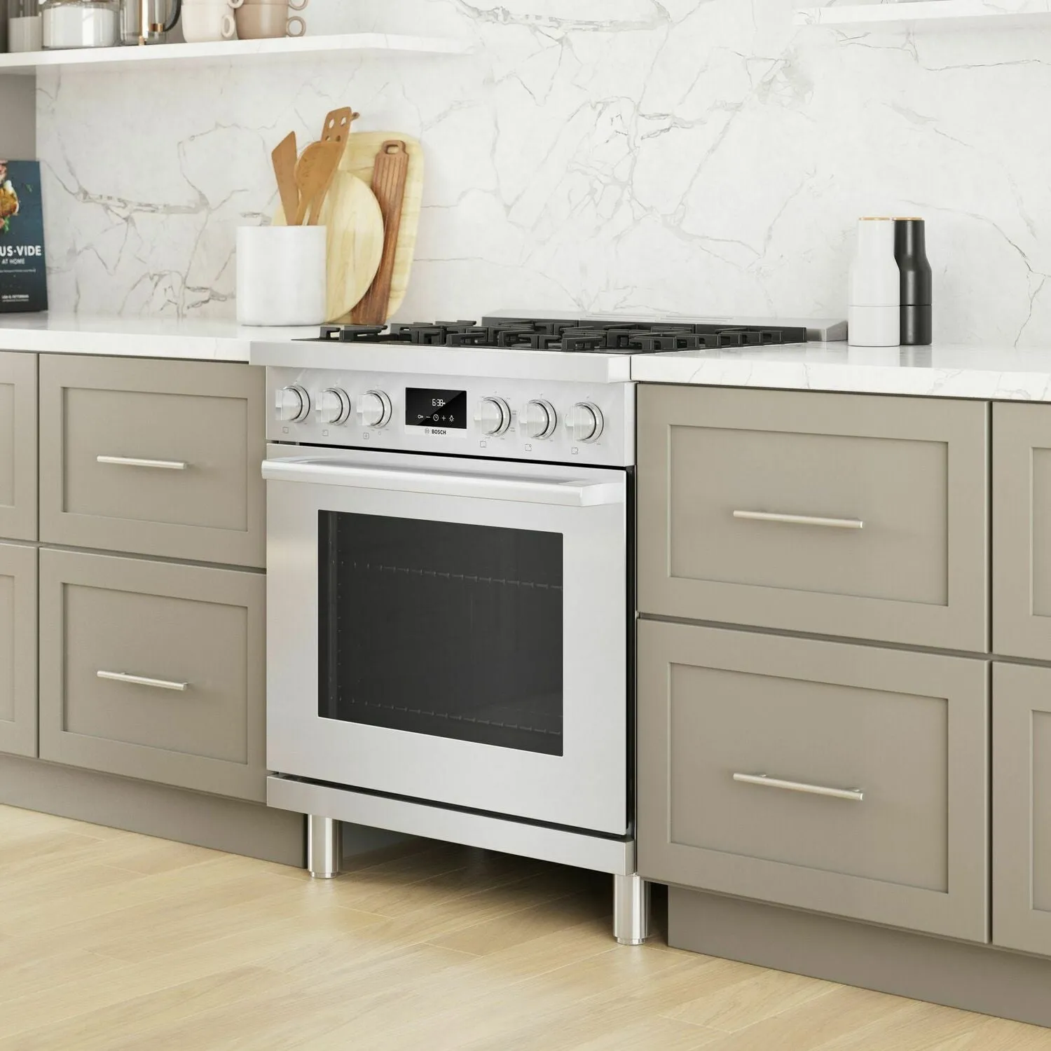 Bosch HDS8055U 800 Series Dual Fuel Freestanding Range 30'' Stainless Steel Hds8055U