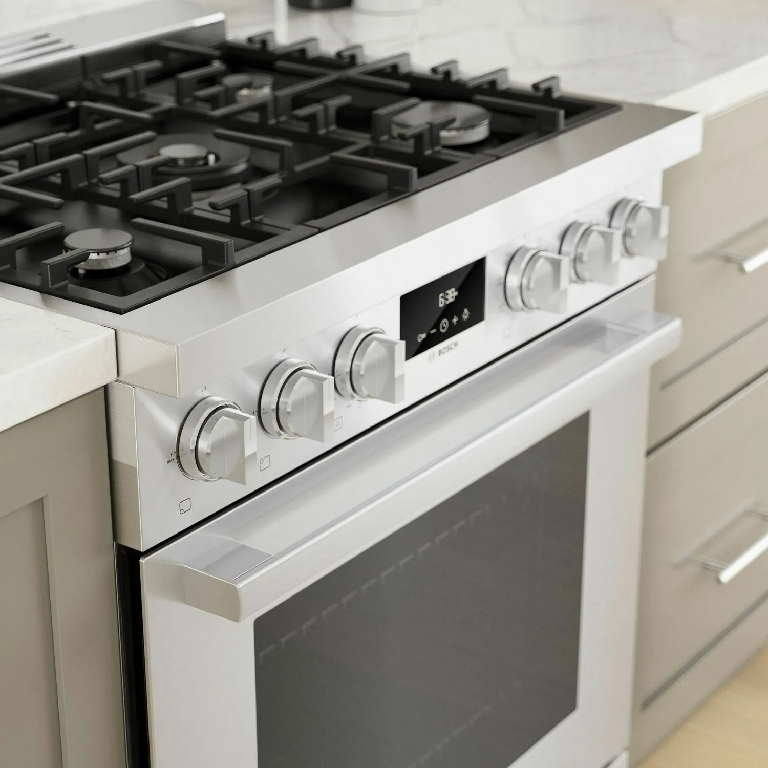 Bosch HDS8055U 800 Series Dual Fuel Freestanding Range 30'' Stainless Steel Hds8055U