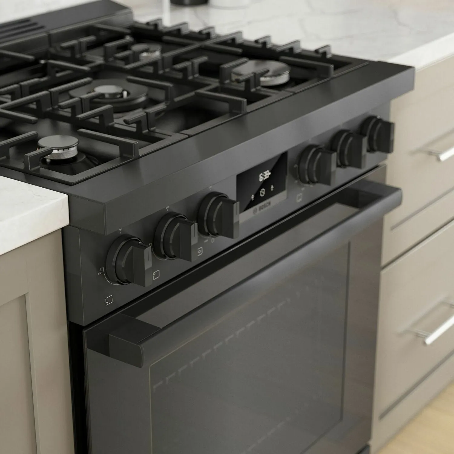 Bosch HGS8045UC 800 Series Gas Freestanding Range 30'' Black Stainless Steel Hgs8045Uc