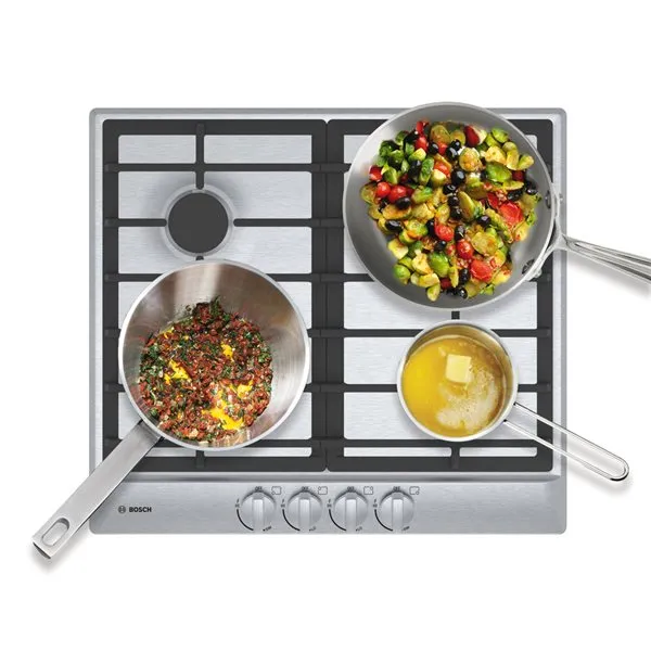 Bosch NGM5456UC 500 Series, 24" Gas Cooktop, 4 Burners, Stainless Steel