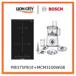 Bosch PIB375FB1E 2 Zone Ceramic Built-in Induction Hob (30cm)   MCM3100WGB Food processor MultiTalent 3700 W White