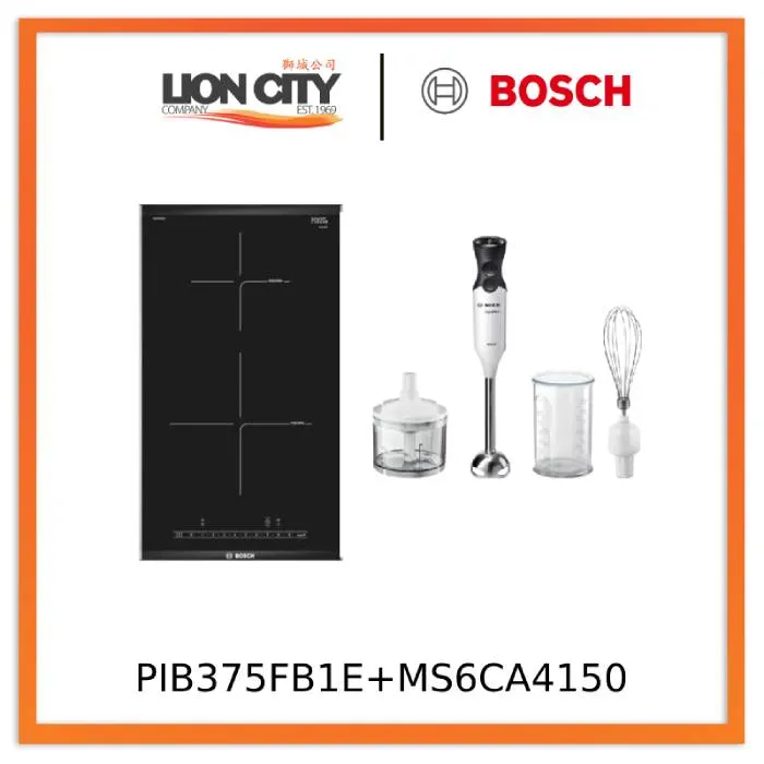Bosch PIB375FB1E 2 Zone Ceramic Built-in Induction Hob   MS6CA4150 Hand blender ErgoMixx 800 W White, anthracite