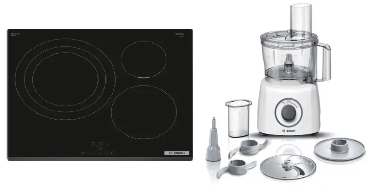 Bosch PID631BB5E Series 4 Induction Hob 60 cm Black   MCM3100WGB Food processor MultiTalent 3700 W White