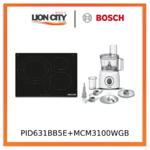 Bosch PID631BB5E Series 4 Induction Hob 60 cm Black   MCM3100WGB Food processor MultiTalent 3700 W White