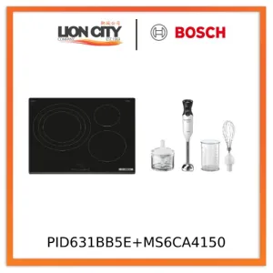 Bosch PID631BB5E Series 4 Induction Hob 60 cm Black   MS6CA4150 Hand blender ErgoMixx 800 W White, anthracite