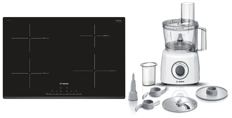Bosch PIE631FB1E Glass Ceramic Built-in Induction Hob   MCM3100WGB Food processor MultiTalent 3700 W White