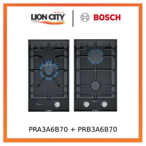 Bosch PRA3A6B70 Series 8 Domino gas hob 30 cm Glass ceramic, Black PRB3A6B70 Series 8 Domino gas hob 30 cm Glass ceramic, Black