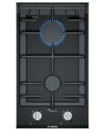 Bosch PRA3A6B70 Series 8 Domino gas hob 30 cm Glass ceramic, Black PRB3A6B70 Series 8 Domino gas hob 30 cm Glass ceramic, Black