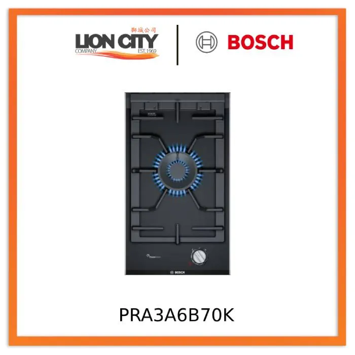 Bosch PRA3A6B70K Series 8 Domino gas hob 30 cm Ceramic, Black