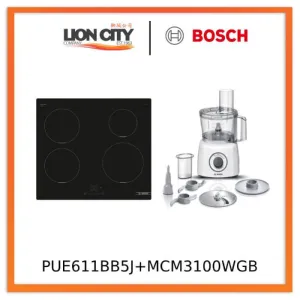 Bosch PUE611BB5J Series 4 Induction hob 60 cm   MCM3100WGB Food processor MultiTalent 3700 W White