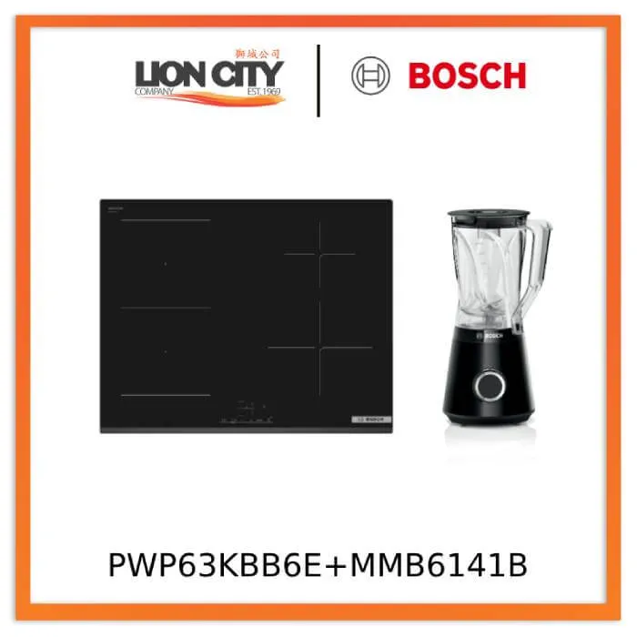 Bosch PWP63KBB6E Series 4 Induction hob 60 cm Black, surface mount without frame   MMB6141B Blender Vita Power Serie | 4 1200 W Black