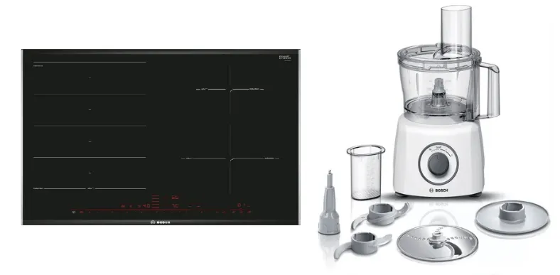 Bosch PXE675DC1E Glass Ceramic Built-in Induction Hob   MCM3100WGB Food processor MultiTalent 3700 W White