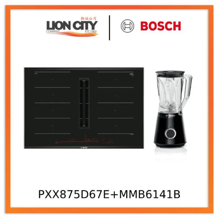 Bosch PXX875D67E Series 8 Induction hob with integrated ventilation system 80 cm surface mount with frame   Bosch MMB6141B Blender Vita Power Serie | 4 1200 W Black