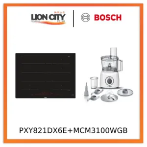 Bosch PXY821DX6E Series 8 Induction hob 80 cm Black   MCM3100WGB Food processor MultiTalent 3700 W White