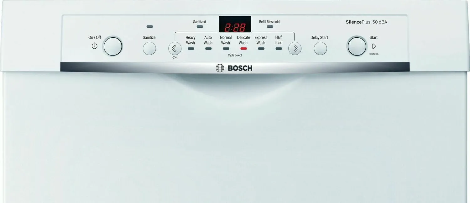Bosch SHE3AR72UC Ascenta Recessed Hndl, 6/2 Cycles, 50 Dba, Adj Rack - Wh