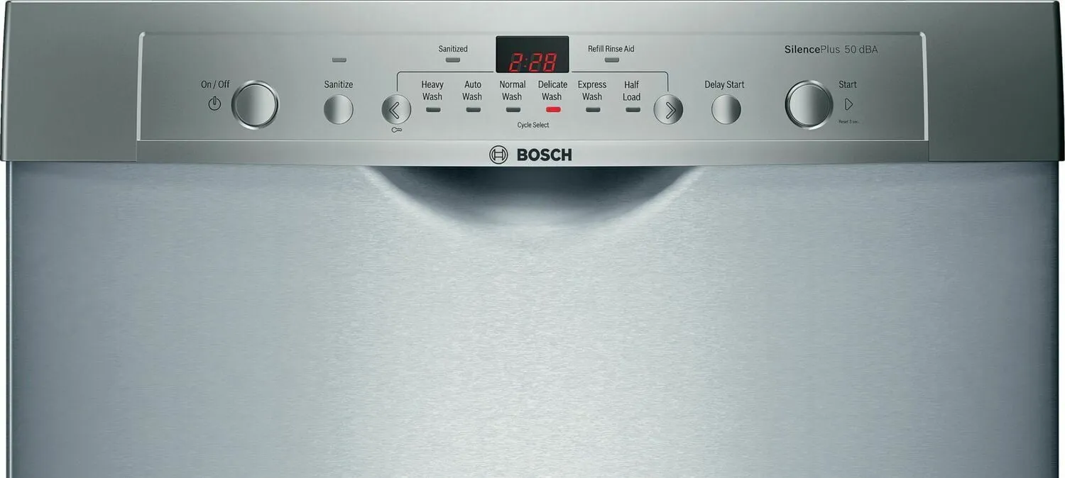 Bosch SHE3AR75UC Ascenta Recessed Hndl, 6/2 Cycles, 50 Dba, Adj Rack - Ss