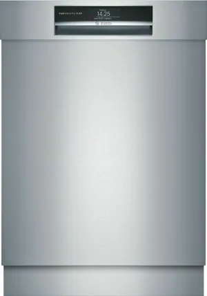Bosch SHE89PW75N Benchmark Rec Hndl, 7/7 Cycles, 38 Dba, Flex 3Rd Rck, All Lvl Telescopic Glides, Int Light, Wtr Sfr, Tft Disp, Ss Toekick - Ss