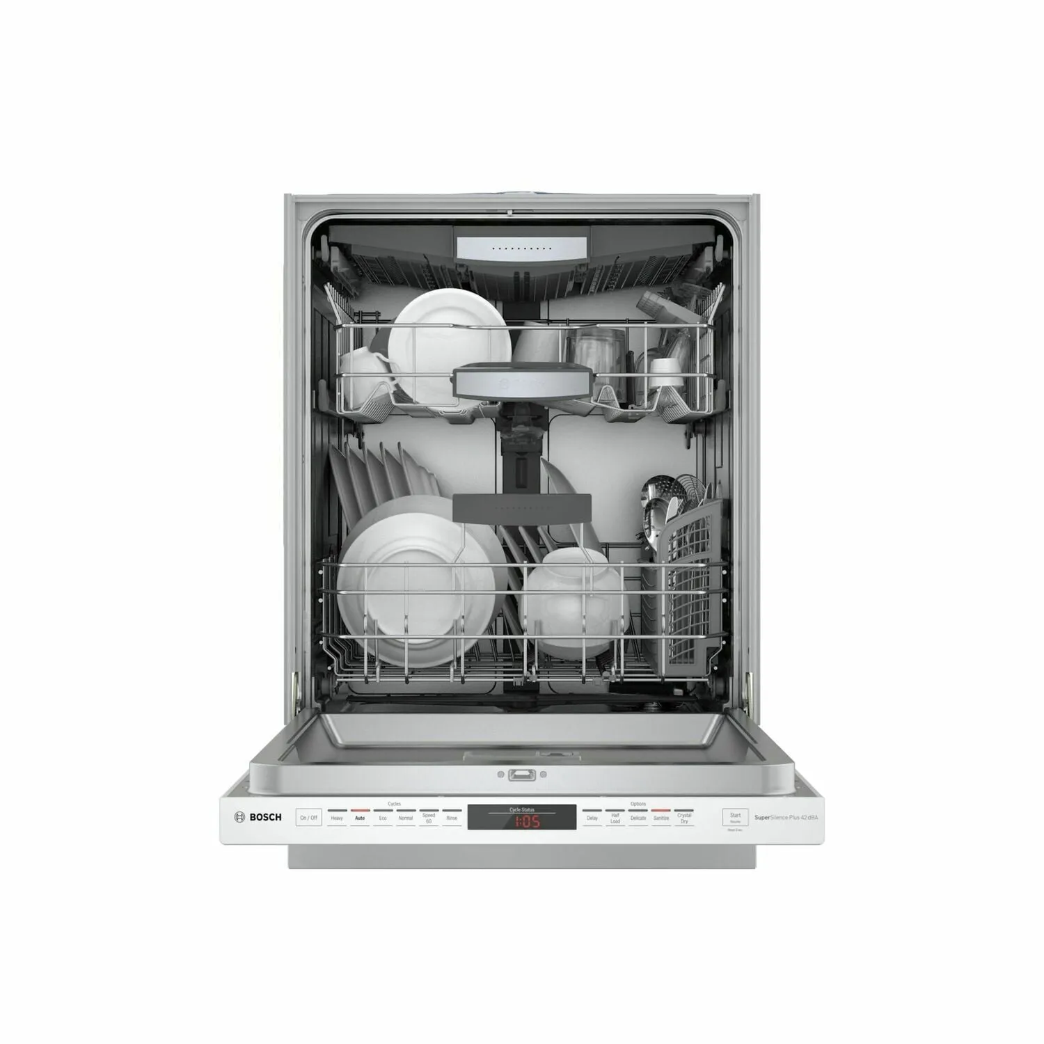 Bosch SHPM78Z52N 800 Series Dishwasher 24'' White, Xxl Shpm78Z52N