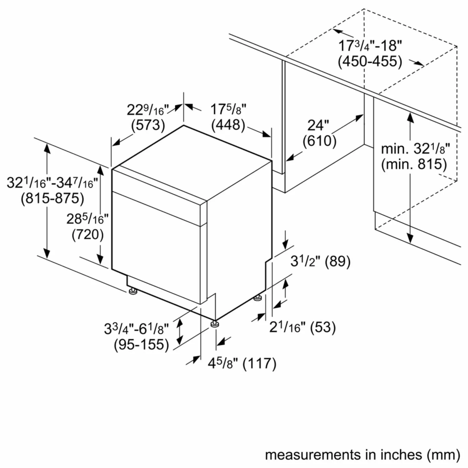 Bosch SPE53U52UC Ada 18" 300 Series Recessed Hndl, 4/4 Cycles, 46 Dba, Rckmatic, 9 Pl Stgs - Wh