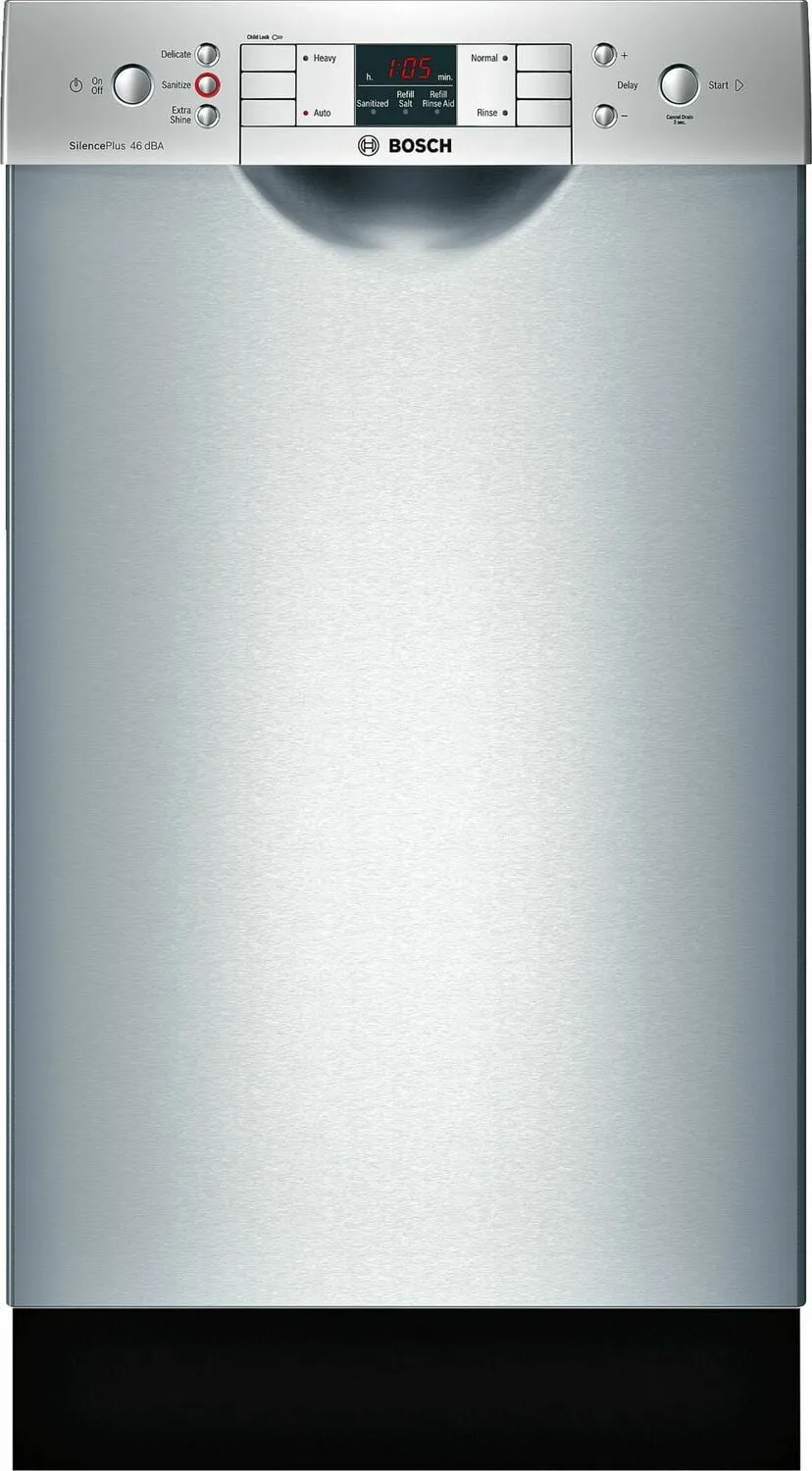 Bosch SPE53U55UC Ada 18" 300 Series Recessed Hndl, 4/4 Cycles, 46 Dba, Rckmatic, 9 Pl Stgs - Ss
