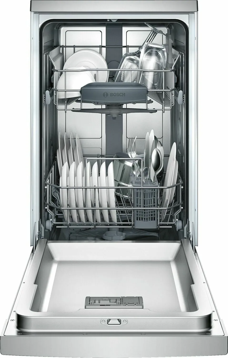 Bosch SPE53U55UC Ada 18" 300 Series Recessed Hndl, 4/4 Cycles, 46 Dba, Rckmatic, 9 Pl Stgs - Ss