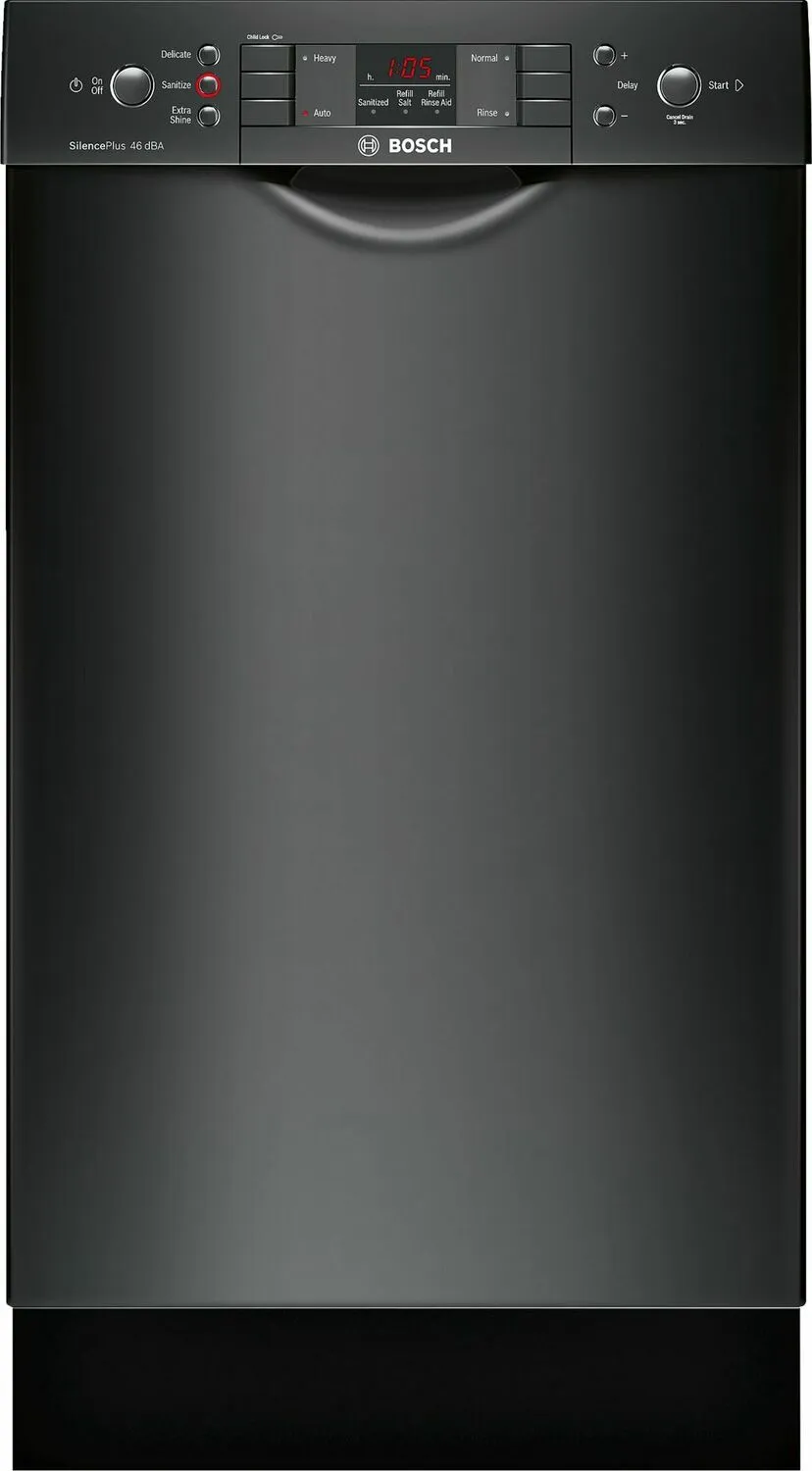 Bosch SPE53U56UC Ada 18" 300 Series Recessed Hndl, 4/4 Cycles, 46 Dba, Rckmatic, 9 Pl Stgs - Bl
