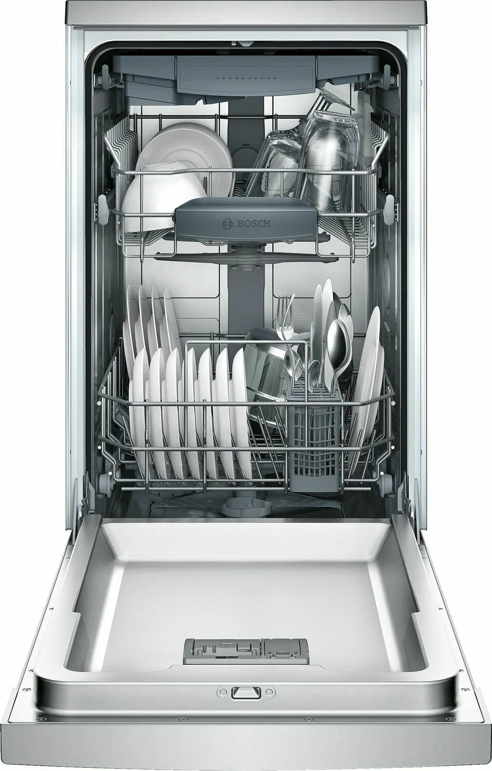 Bosch SPE68U55UC Ada 18" 800 Series Recessed Hndl, 6/5 Cycles, 3Rd Rck, 44 Dba, Rckmatic,10 Pl Stgs - Ss