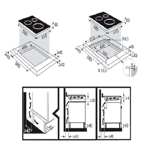 Brandt BPI2638UB 60CM 3-Zone Induction Hob