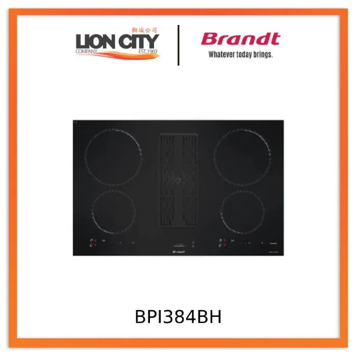 Brandt BPI384BH 80CM 4-Zone Induction Hob With Integrated Hood