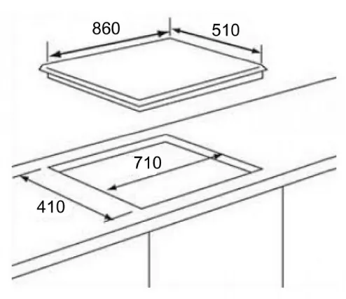 Brandt TG1493B 86cm 3 Burners Gas Hob