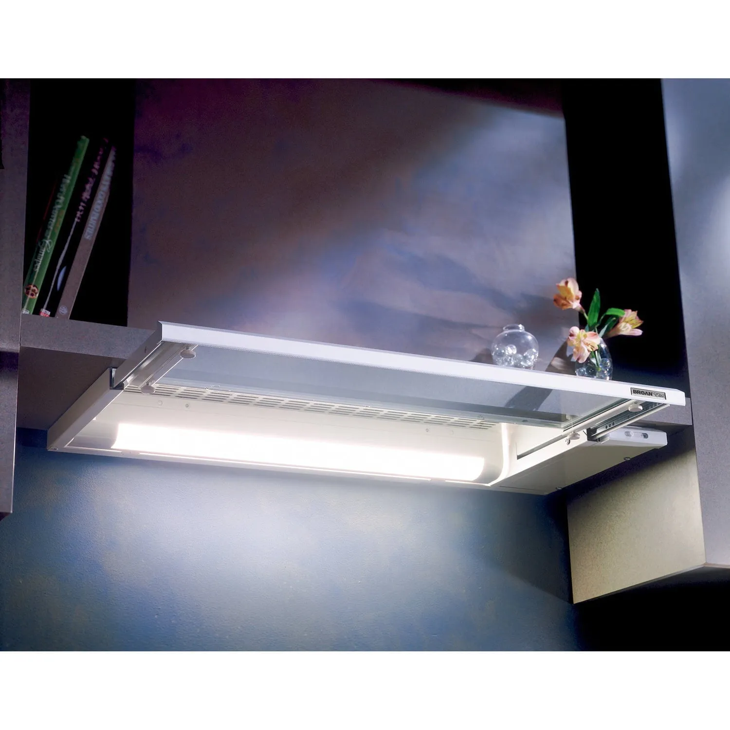 Broan 153001 Broan Elite 30-Inch Under-Cabinet Slide-Out Range Hood W/ Light, White