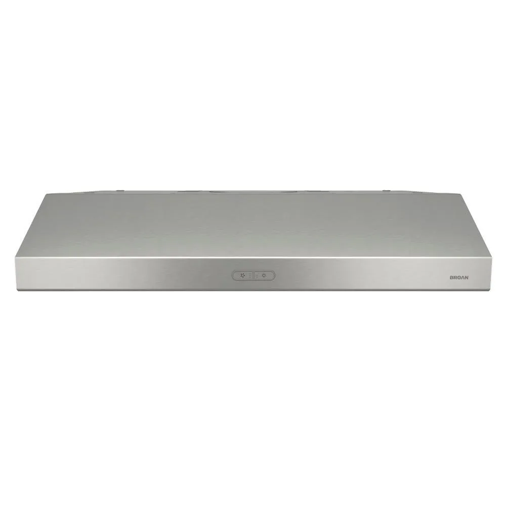 Broan BCDF136SS Broan Glacier 36-Inch Convertible Under-Cabinet Range Hood, 375 Max Blower Cfm, Stainless Steel