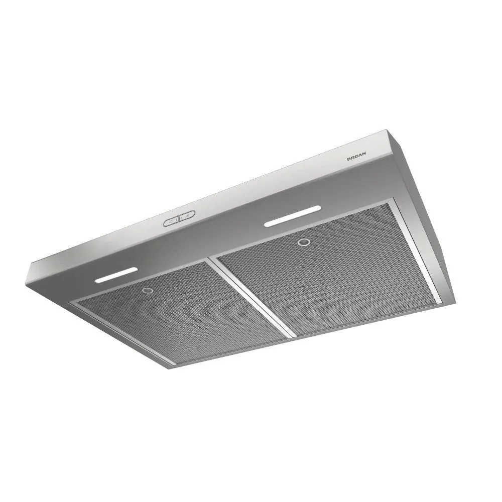 Broan BCDF136SS Broan Glacier 36-Inch Convertible Under-Cabinet Range Hood, 375 Max Blower Cfm, Stainless Steel
