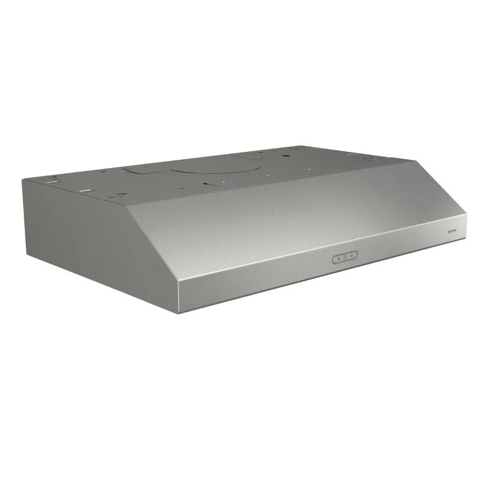 Broan BCDF136SS Broan Glacier 36-Inch Convertible Under-Cabinet Range Hood, 375 Max Blower Cfm, Stainless Steel