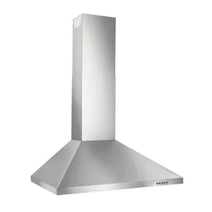 Broan BW5030SSL Broan 30-Inch Convertible European Style Wall-Mounted Chimney Range Hood, 390 Max Blower Cfm, Stainless Steel Led Light