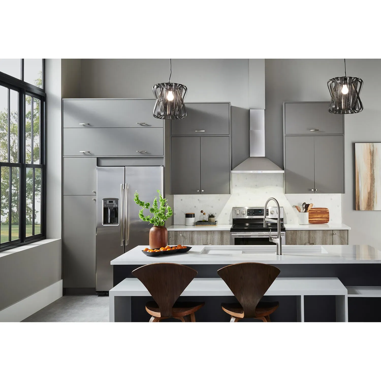 Broan BWP2306SS Broan 30-Inch Convertible Wall-Mount Pyramidal Chimney Range Hood, 630 Max Cfm, Stainless Steel