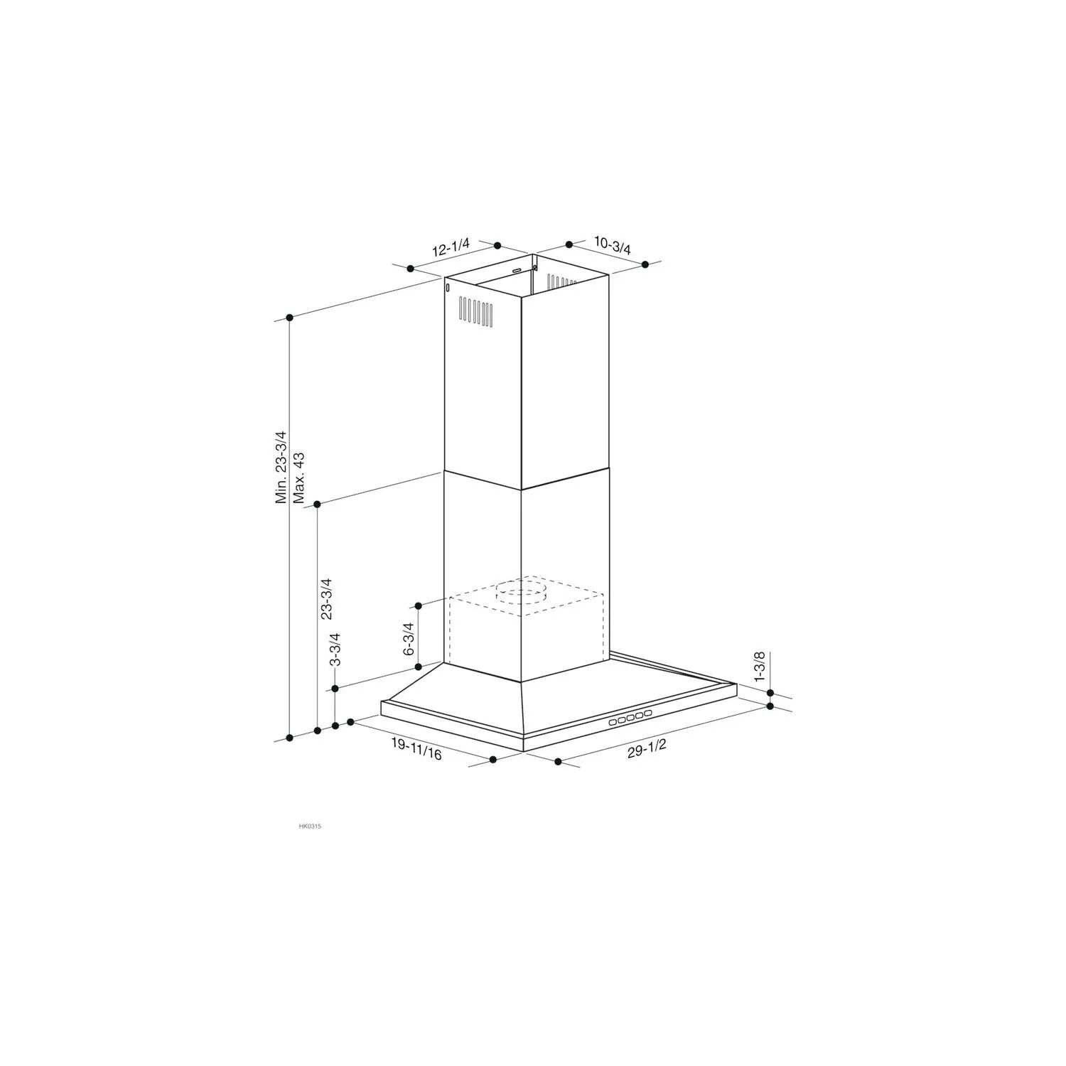 Broan BWS1304SS Broan 30-Inch Convertible Wall-Mount Low Profile Pyramidal Chimney Range Hood, 450 Max Cfm, Stainless Steel