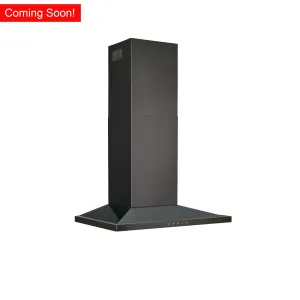 Broan BWS2304BLS Broan 30-Inch Convertible Wall-Mount Low Profile Pyramidal Chimney Range Hood, 450 Max Cfm, Black Stainless Steel