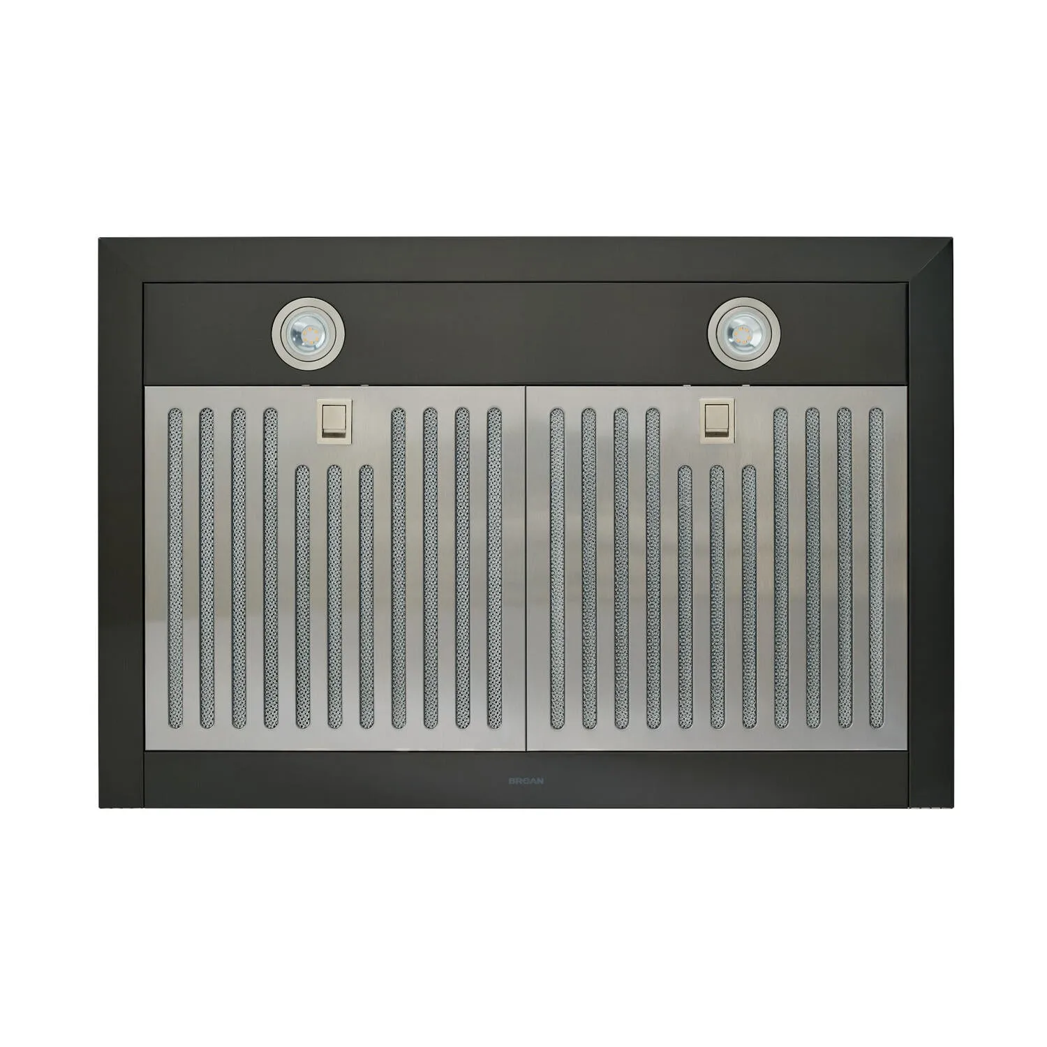 Broan BWS2304BLS Broan 30-Inch Convertible Wall-Mount Low Profile Pyramidal Chimney Range Hood, 450 Max Cfm, Black Stainless Steel