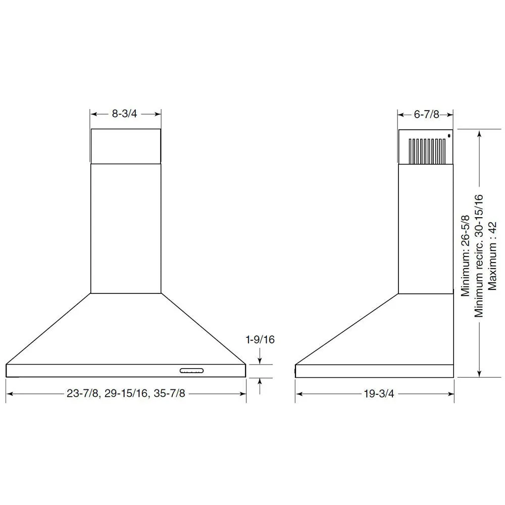 Broan EW4824SS Broan 24-Inch Convertible Wall-Mount Chimney Range Hood, 400 Cfm, Stainless Steel
