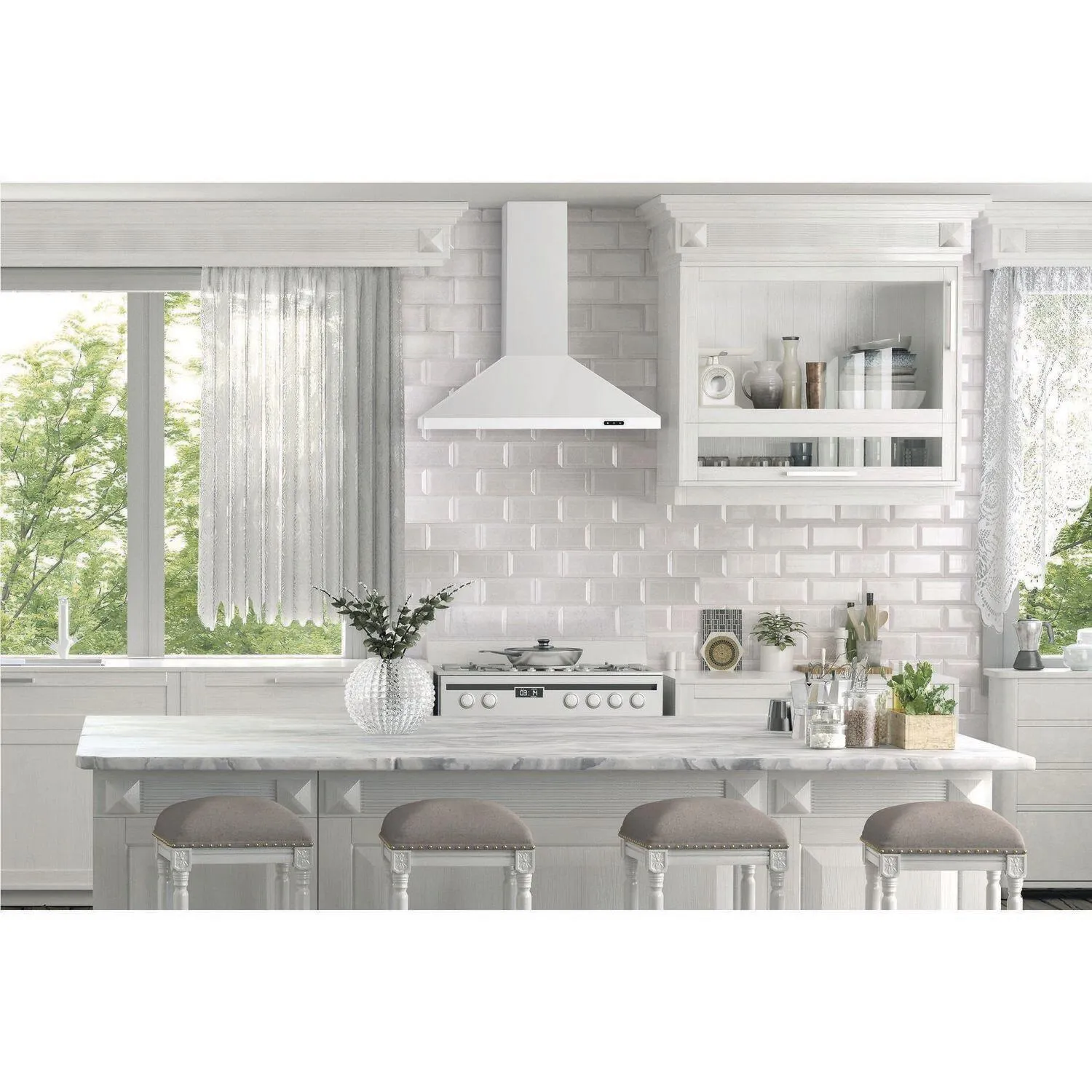 Broan EW4830WH Broan 30-Inch Convertible Wall-Mount Chimney Range Hood, 400 Cfm, White