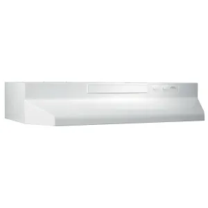 Broan F402411 Broan 24-Inch Convertible Under-Cabinet Range Hood, 230 Max Blower Cfm, White-On-White