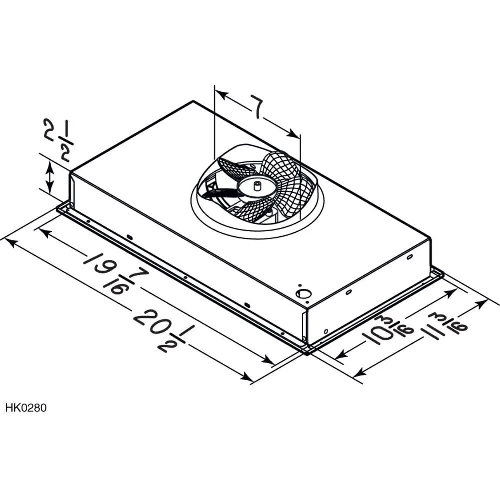 Broan PM250SSP Broan 20-1/2-Inch Custom Range Hood Power Pack, Stainless Steel, 250 Cfm
