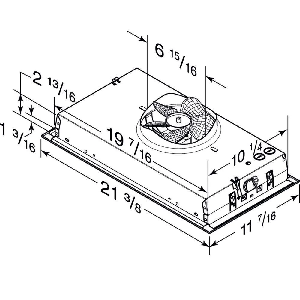 Broan PM300SS Broan 21-Inch Custom Range Hood Power Pack, 300 Max Blower Cfm, Stainless Steel